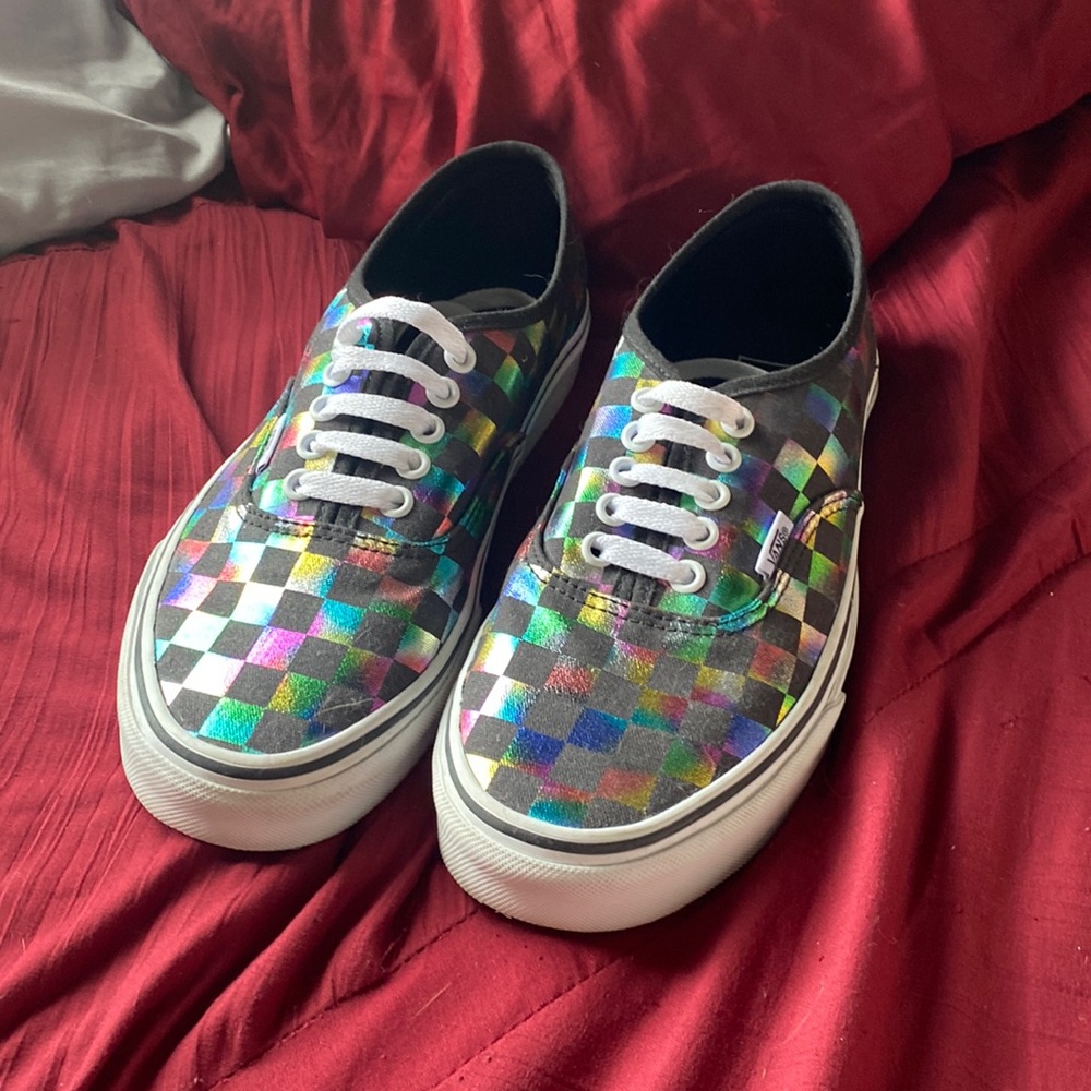 Rainbow Checkerboard Vans